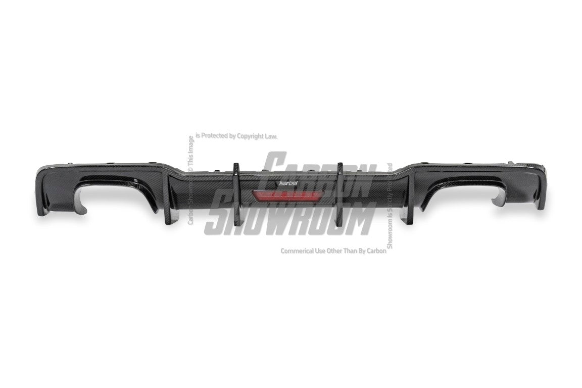 Audi S3 A3 (with S-bumper) 8V.5 2017 2018 2019 2020 With Aftermarket Parts - With LED Light Style Rear Diffuser Pre-preg Carbon Fiber from Karbel Carbon