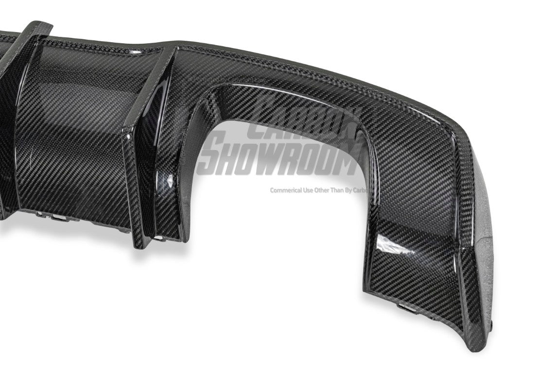 Audi S3 A3 (with S-bumper) 8V.5 2017 2018 2019 2020 With Aftermarket Parts - With LED Light Style Rear Diffuser Pre-preg Carbon Fiber from Karbel Carbon