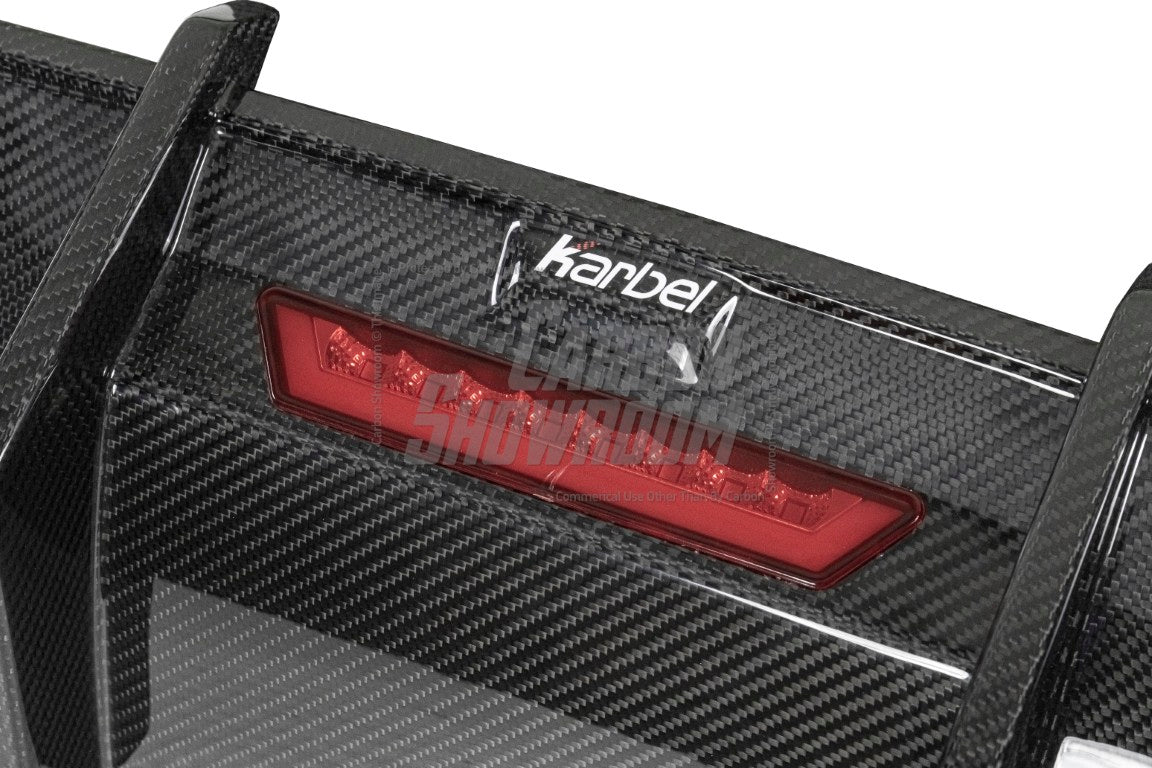 Audi S3 A3 (with S-bumper) 8V.5 2017 2018 2019 2020 With Aftermarket Parts - With LED Light Style Rear Diffuser Pre-preg Carbon Fiber from Karbel Carbon
