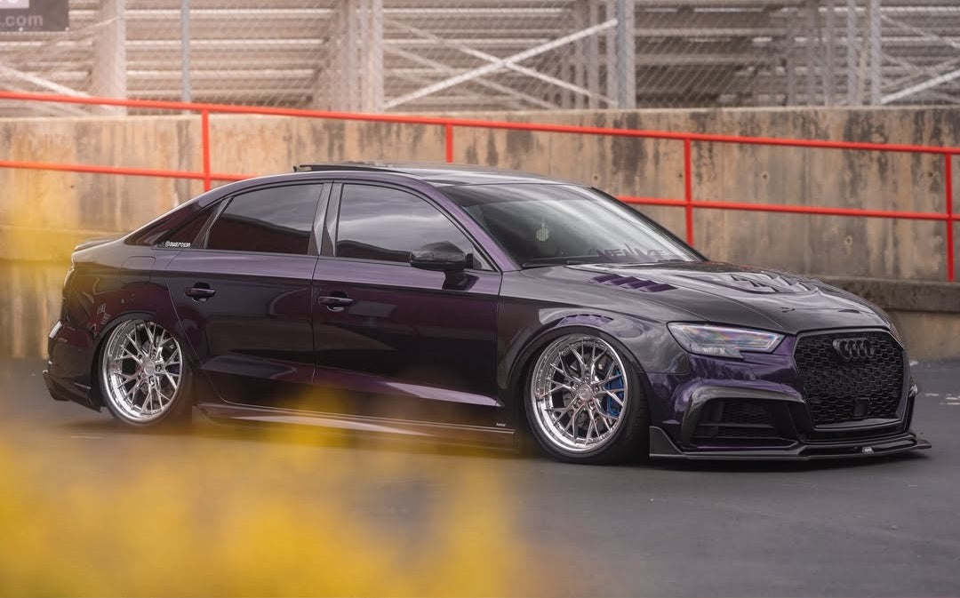 Audi S3 A3 (with S-bumper) 8.5V 2017 2018 2019 2020 with Aftermarket Parts - Upper Valences Pre-preg Carbon Fiber from Karbel Carbon
