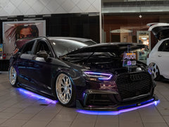 Audi S3 A3 8V & 8V.5 2017 2018 2019 2020 with Aftermarket Parts -  Front Lip Pre-preg Carbon Fiber from Karbel Carbon