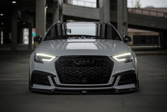 Audi S3 A3 (with S-bumper) 8.5V 2017 2018 2019 2020 with Aftermarket Parts - Upper Valences Pre-preg Carbon Fiber from Karbel Carbon