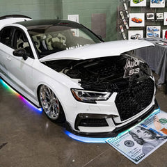 Audi S3 A3 8V & 8V.5 2017 2018 2019 2020 with Aftermarket Parts -  Front Lip Pre-preg Carbon Fiber from Karbel Carbon