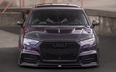 Audi S3 A3 (with S-bumper) 8.5V 2017 2018 2019 2020 with Aftermarket Parts - Upper Valences Pre-preg Carbon Fiber from Karbel Carbon