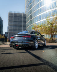 Audi S3 A3 S-line (with s-line bumper) 8V.5 2017 2018 2019 2020 With Aftermarket Parts - V2 With LED Light Style Rear Diffuser Pre-preg Carbon Fiber from Karbel Carbon