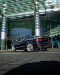 Audi S3 A3 S-line (with s-line bumper) 8V.5 2017 2018 2019 2020 With Aftermarket Parts - V2 With LED Light Style Rear Diffuser Pre-preg Carbon Fiber from Karbel Carbon