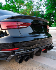 Audi S3 A3 S-line (with s-line bumper) 8V.5 2017 2018 2019 2020 With Aftermarket Parts - V2 With LED Light Style Rear Diffuser Pre-preg Carbon Fiber from Karbel Carbon