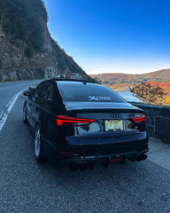 Audi S3 A3 S-line (with s-line bumper) 8V.5 2017 2018 2019 2020 With Aftermarket Parts - V2 With LED Light Style Rear Diffuser Pre-preg Carbon Fiber from Karbel Carbon