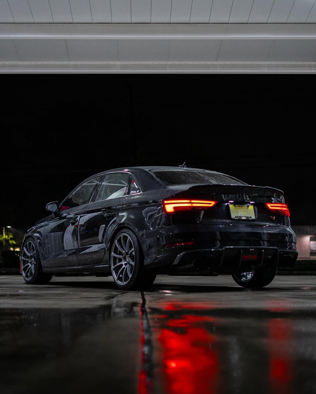 Audi S3 A3 S-line (with s-line bumper) 8V.5 2017 2018 2019 2020 With Aftermarket Parts - V2 With LED Light Style Rear Diffuser Pre-preg Carbon Fiber from Karbel Carbon