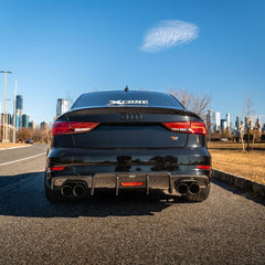 Audi S3 A3 S-line (with s-line bumper) 8V.5 2017 2018 2019 2020 With Aftermarket Parts - V2 With LED Light Style Rear Diffuser Pre-preg Carbon Fiber from Karbel Carbon