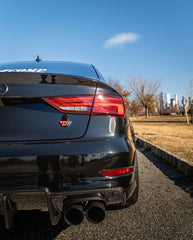 Audi S3 A3 S-line (with s-line bumper) 8V.5 2017 2018 2019 2020 With Aftermarket Parts - V2 With LED Light Style Rear Diffuser Pre-preg Carbon Fiber from Karbel Carbon