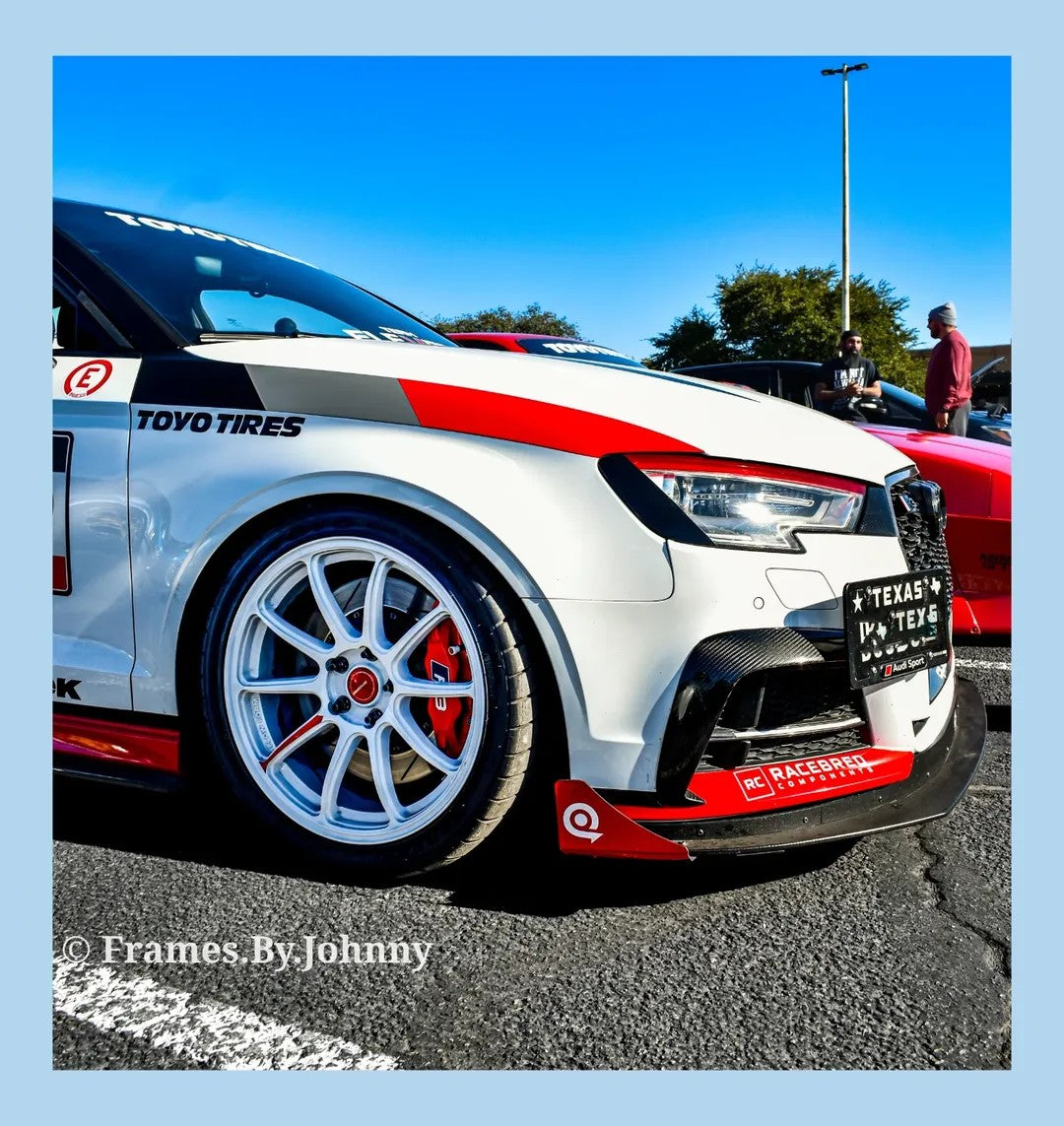Audi S3 A3 S-line (with s-line bumper) 8V.5 2017 2018 2019 2020 with Aftermarket Parts - Upper Valences Pre-preg Carbon Fiber from Karbel Carbon