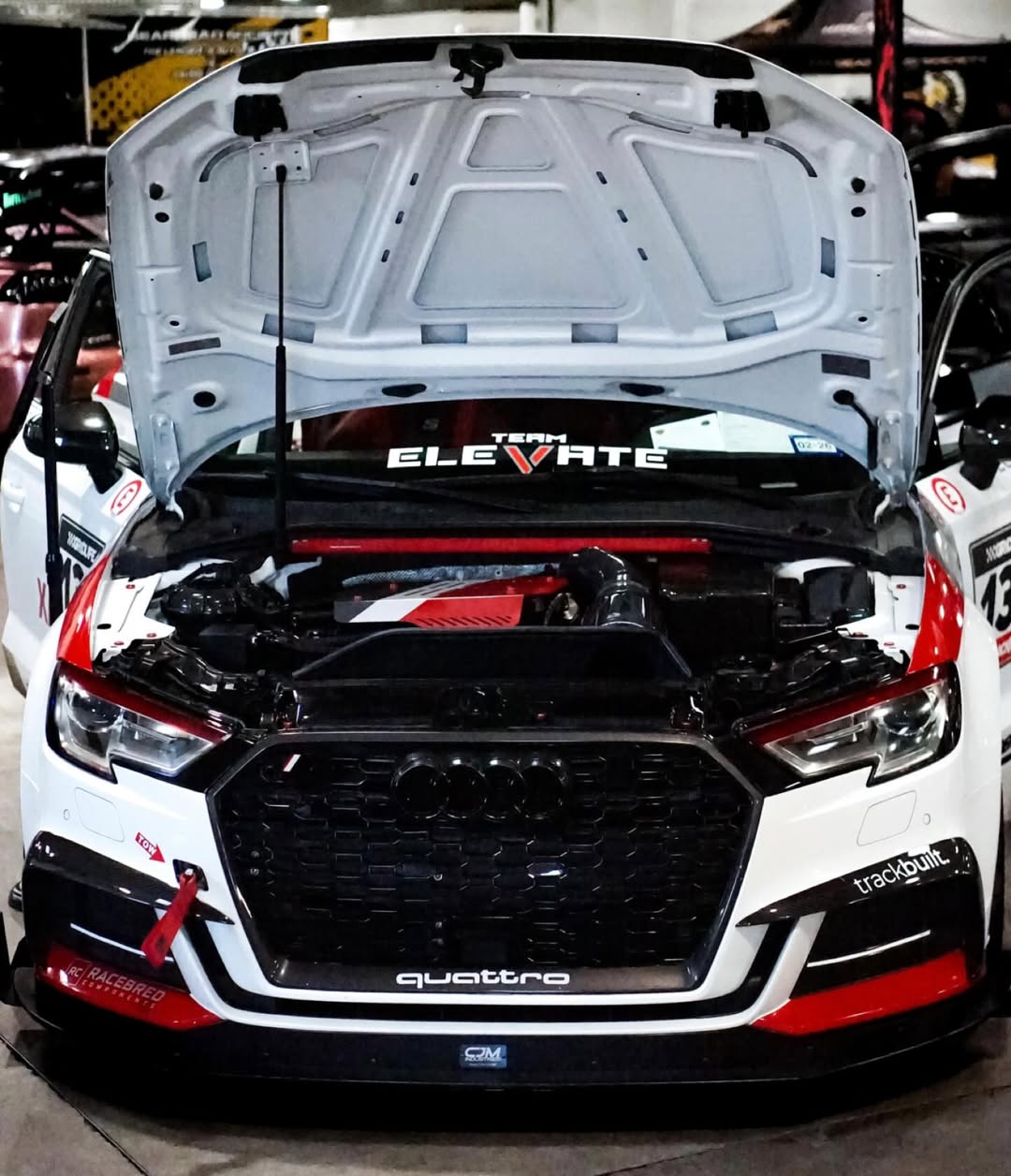 Audi S3 A3 S-line (with s-line bumper) 8V.5 2017 2018 2019 2020 with Aftermarket Parts - Upper Valences Pre-preg Carbon Fiber from Karbel Carbon