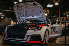 Audi S3 A3 S-line (with s-line bumper) 8V.5 2017 2018 2019 2020 with Aftermarket Parts - Upper Valences Pre-preg Carbon Fiber from Karbel Carbon