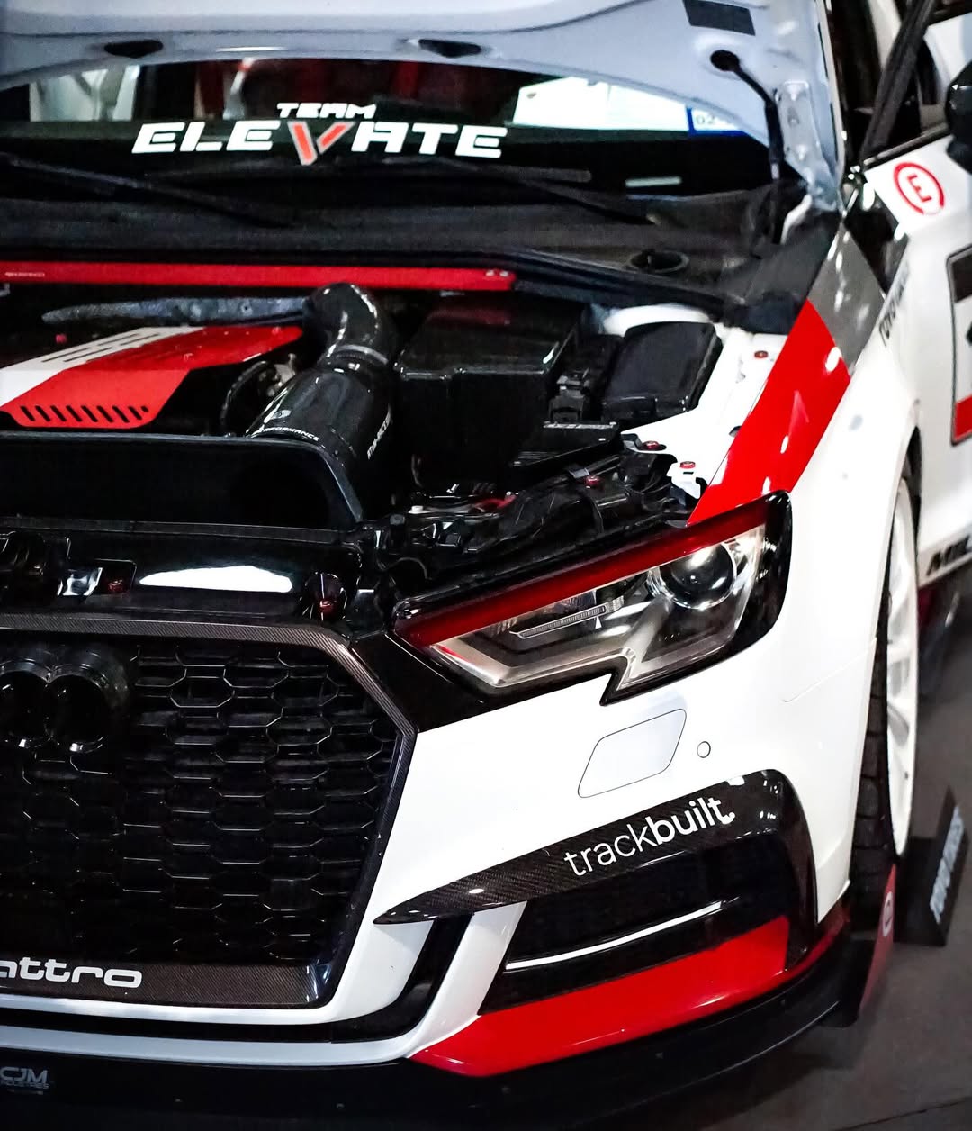 Audi S3 A3 S-line (with s-line bumper) 8V.5 2017 2018 2019 2020 with Aftermarket Parts - Upper Valences Pre-preg Carbon Fiber from Karbel Carbon
