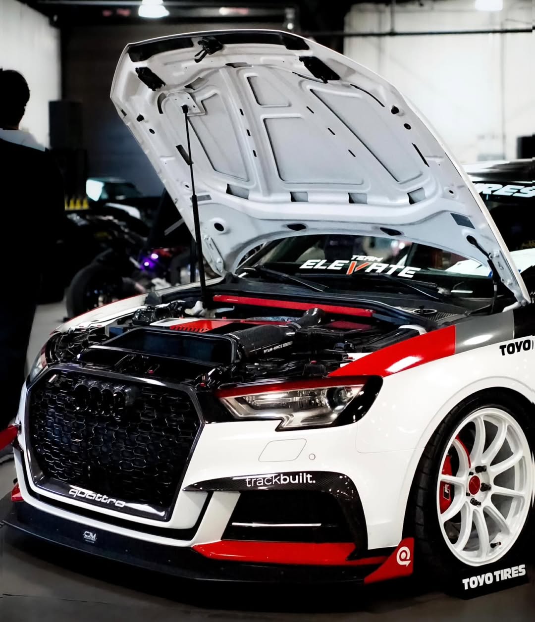 Audi S3 A3 S-line (with s-line bumper) 8V.5 2017 2018 2019 2020 with Aftermarket Parts - Upper Valences Pre-preg Carbon Fiber from Karbel Carbon