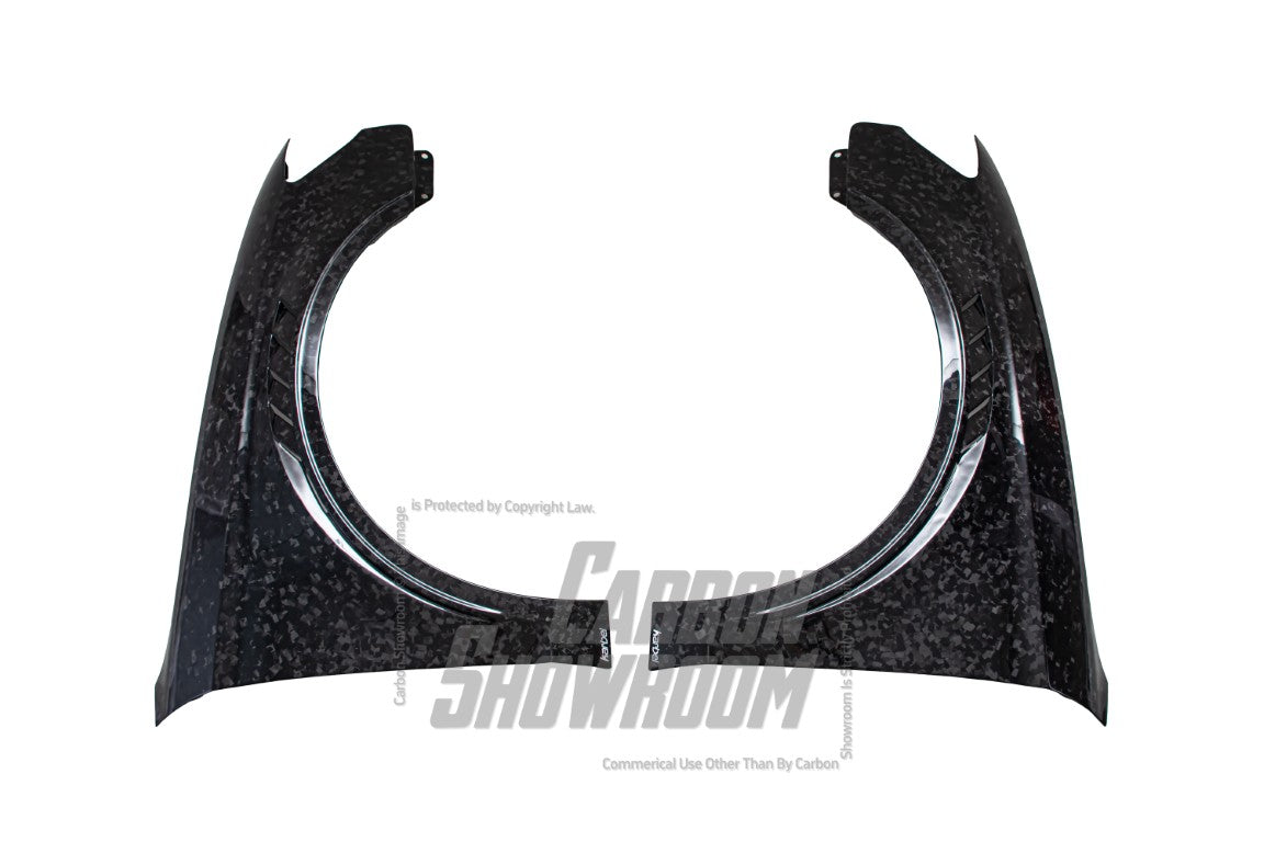 Audi S3 A3 8V.5 2015 2016 2017 2018 2019 2020 & RS3 8V.5 2018 2019 2020 With Aftermarket Parts - Front Fenders Pre-preg Carbon Fiber from Karbel Carbon