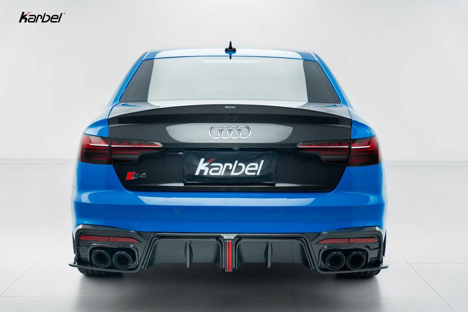 Audi S4 A4 B9 / B9.5 2017 2018 2019 2020 2021 2022 2023 2024 with Aftermarket Parts - Rear Spoiler Pre-preg Carbon Fiber/FRP from Karbel Carbon