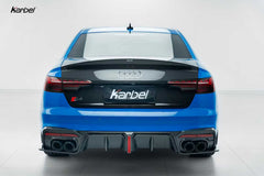 Audi S4 A4 B9 / B9.5 2017 2018 2019 2020 2021 2022 2023 2024 with Aftermarket Parts - Rear Trunk Lid Pre-preg Double-sided Carbon Fiber from Karbel Carbon