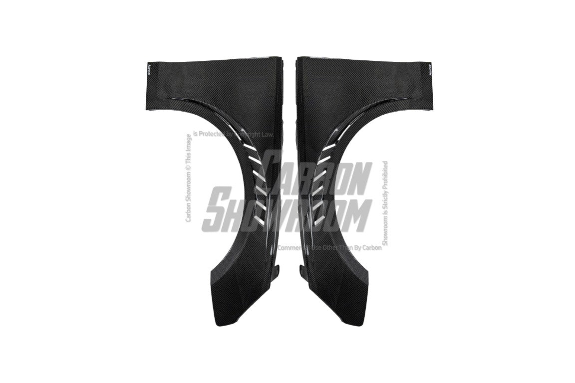 Audi S4 A4 B9 2017 2018 2019 & S4 A4 B9.5 2020 2021 2022 2023 2024 With Aftermarket Parts - Front Fenders Pre-preg Carbon Fiber from Karbel Carbon