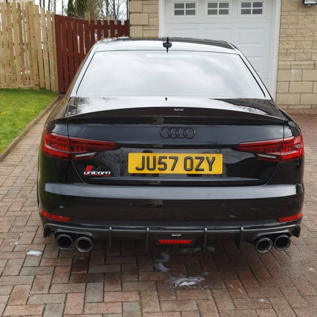 Audi S4 A4 B9 / B9.5 2017 2018 2019 2020 2021 2022 2023 2024 with Aftermarket Parts - Rear Spoiler Pre-preg Carbon Fiber/FRP from Karbel Carbon