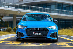 Audi S4 A4 S-line (with s-line bumper, does not fit base model) B9.5 2020 2021 2022 2023 2024 with Aftermarket Parts - V3 Front Lip Pre-preg Carbon Fiber from Karbel Carbon