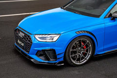 Audi S4 A4 S-line (with s-line bumper, does not fit base model) B9.5 2020 2021 2022 2023 2024 with Aftermarket Parts - V3 Front Lip Pre-preg Carbon Fiber from Karbel Carbon