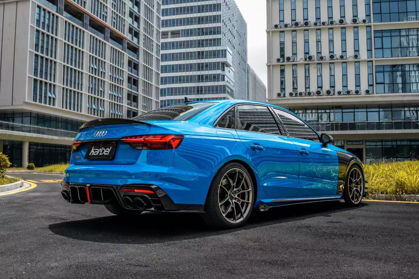 Audi S4 A4 B9 / B9.5 2017 2018 2019 2020 2021 2022 2023 2024 with Aftermarket Parts - V2 Side Skirts Pre-preg Carbon Fiber from Karbel Carbon