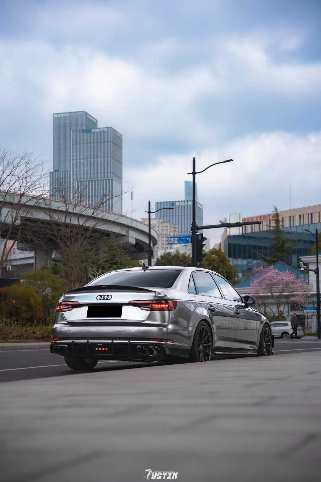 Audi S4 A4 B9 / B9.5 2017 2018 2019 2020 2021 2022 2023 2024 with Aftermarket Parts - Rear Spoiler Pre-preg Carbon Fiber/FRP from Karbel Carbon