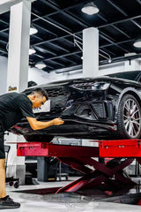 Audi S4 A4 S-line (with s-line bumper, does not fit base model) B9.5 2020 2021 2022 2023 2024 with Aftermarket Parts - Front Lip Pre-preg Carbon Fiber from Karbel Carbon