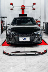 Audi S4 A4 S-line (with s-line bumper, does not fit base model) B9.5 2020 2021 2022 2023 2024 with Aftermarket Parts - Front Lip Pre-preg Carbon Fiber from Karbel Carbon