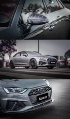 Audi S4 A4 S-line (with s-line bumper, does not fit base model) B9.5 2020-ON with Aftermarket Parts - Front Lip Pre-preg Carbon Fiber from Karbel Carbon