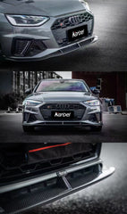 Audi S4 A4 S-line (with s-line bumper, does not fit base model) B9.5 2020-ON with Aftermarket Parts - Front Lip Pre-preg Carbon Fiber from Karbel Carbon