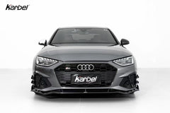 Audi S4 A4 S-line (with s-line bumper, does not fit base model) B9.5 2020 2021 2022 2023 2024 with Aftermarket Parts - V3 Front Lip Pre-preg Carbon Fiber from Karbel Carbon