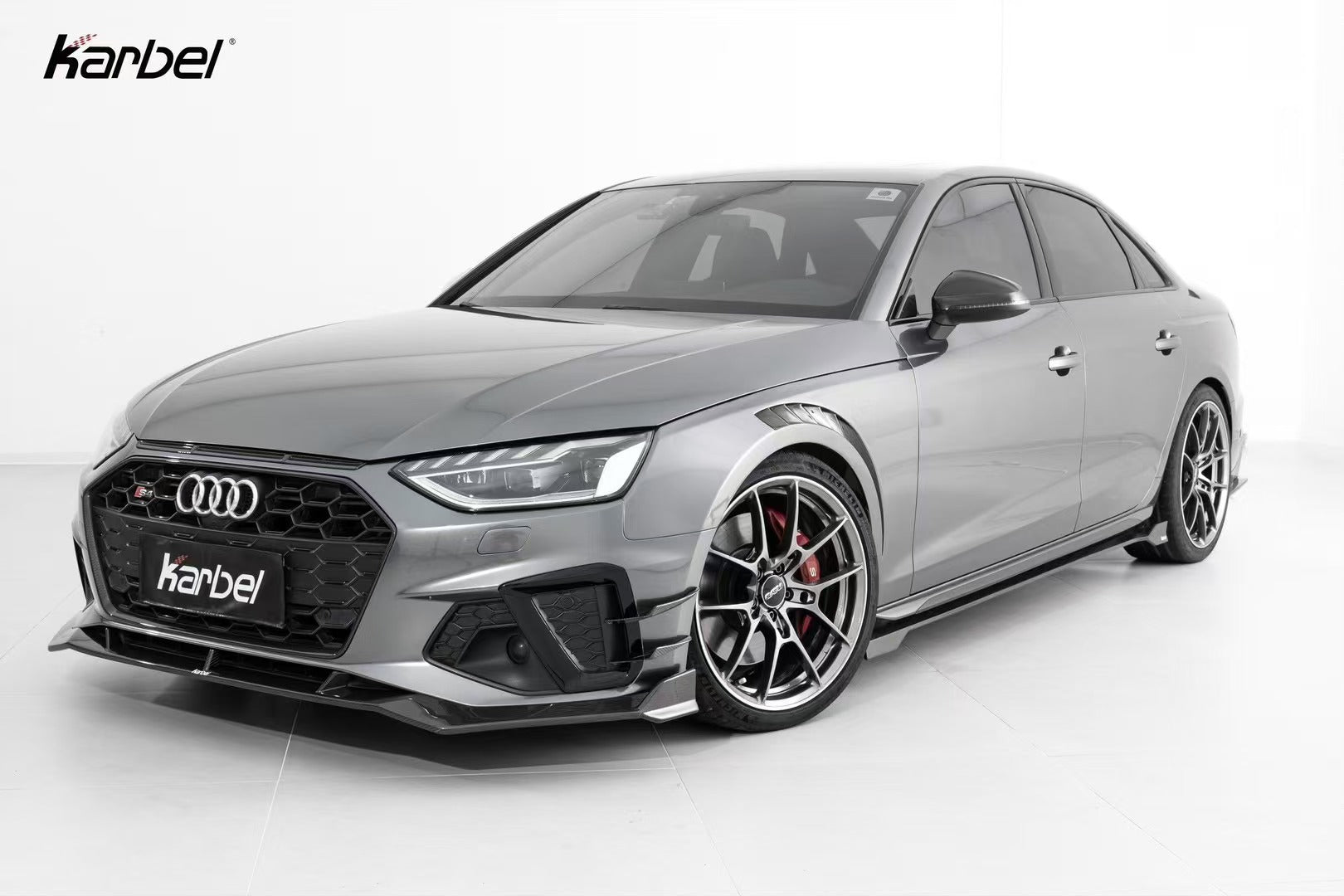 Audi S4 A4 B9 / B9.5 2017 2018 2019 2020 2021 2022 2023 2024 with Aftermarket Parts - V2 Side Skirts Pre-preg Carbon Fiber from Karbel Carbon