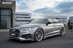 Audi S4 A4 S-line (with s-line bumper, does not fit base model) B9.5 2020 2021 2022 2023 2024 with Aftermarket Parts - V3 Front Lip Pre-preg Carbon Fiber from Karbel Carbon