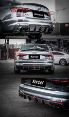 Audi S4 B9.5 2020-ON with Aftermarket Parts - Rear Diffuser & Canards V1 Style Pre-preg Carbon Fiber from Karbel Carbon