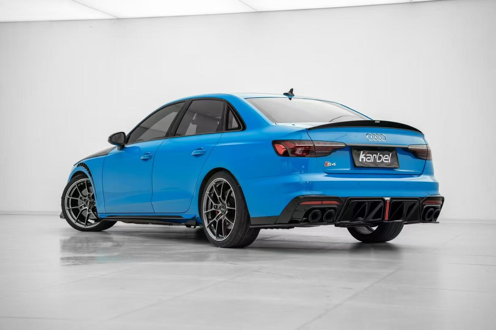 Audi S4 B9.5 2020 2021 2022 2023 2024 with Aftermarket Parts - V3 Rear Diffuser & Canards Pre-preg Carbon Fiber from Karbel Carbon