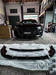 Audi S4 A4 S-line (with s-line bumper, does not fit base model) B9.5 2020-ON with Aftermarket Parts - Front Lip Pre-preg Carbon Fiber from Karbel Carbon