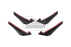 Audi S4 A4 S-line (with s-line bumper, does not fit base model) B9.5 2020 2021 2022 2023 2024 with Aftermarket Parts - V3 Front Canards Pre-preg Carbon Fiber from Karbel Carbon