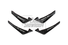 Audi S4 A4 S-line (with s-line bumper, does not fit base model) B9.5 2020 2021 2022 2023 2024 with Aftermarket Parts - V3 Front Canards Pre-preg Carbon Fiber from Karbel Carbon