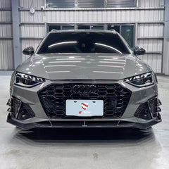 Audi S4 A4 S-line (with s-line bumper, does not fit base model) B9.5 2020 2021 2022 2023 2024 with Aftermarket Parts - V3 Front Lip Pre-preg Carbon Fiber from Karbel Carbon