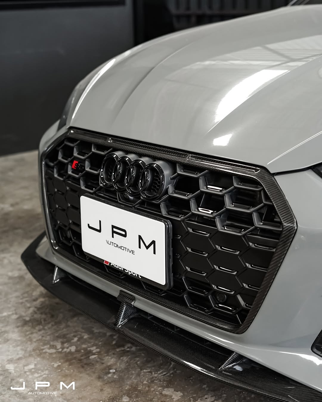 Audi S5 A5 (with s-line bumper, does not base model) B9.5 2020 2021 2022 2023 2024 with Aftermarket Parts - V2 Style Front Lip Pre-preg Carbon Fiber from Karbel Carbon