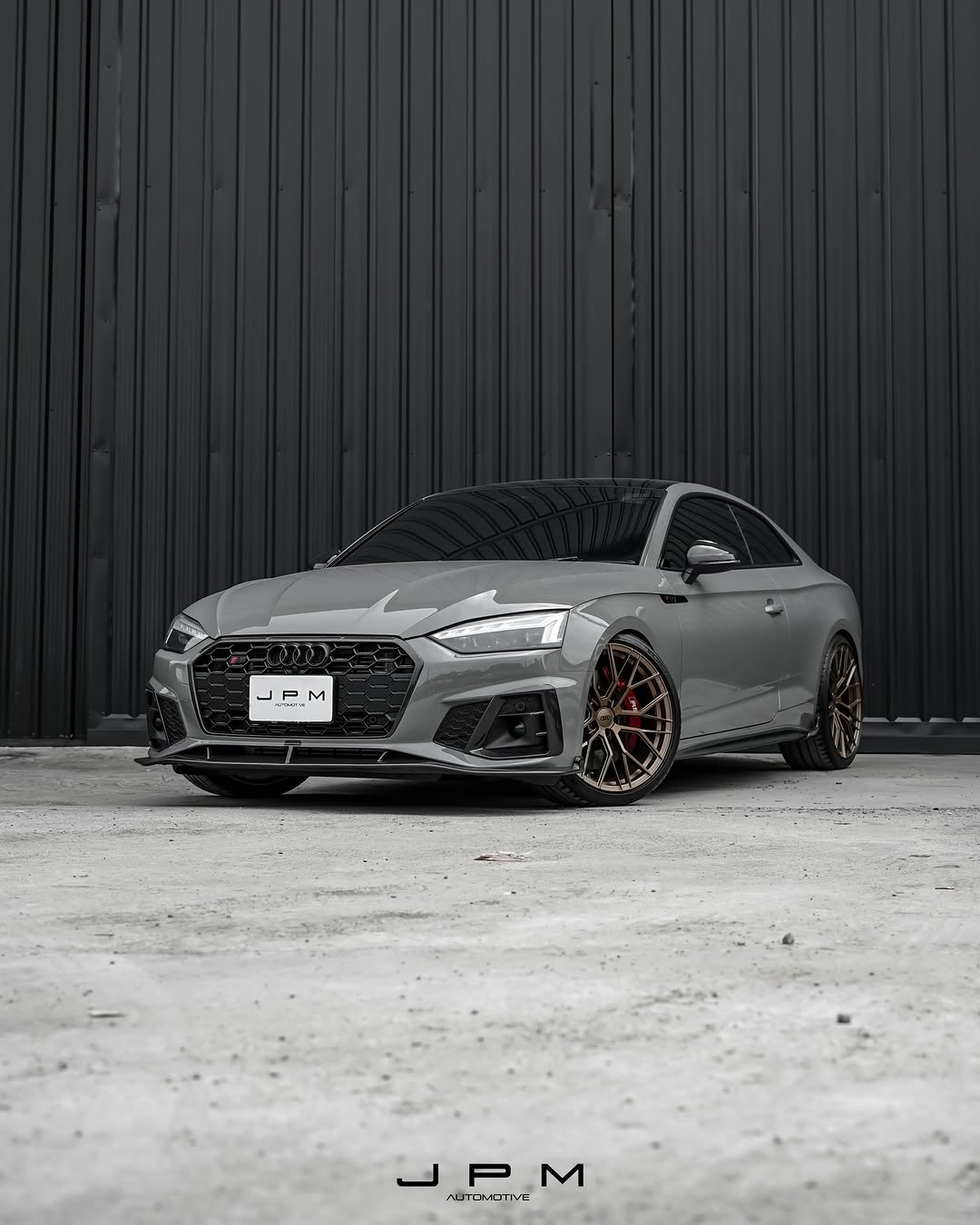 Audi S5 A5 (with s-line bumper, does not base model) B9.5 2020 2021 2022 2023 2024 with Aftermarket Parts - V2 Style Front Lip Pre-preg Carbon Fiber from Karbel Carbon