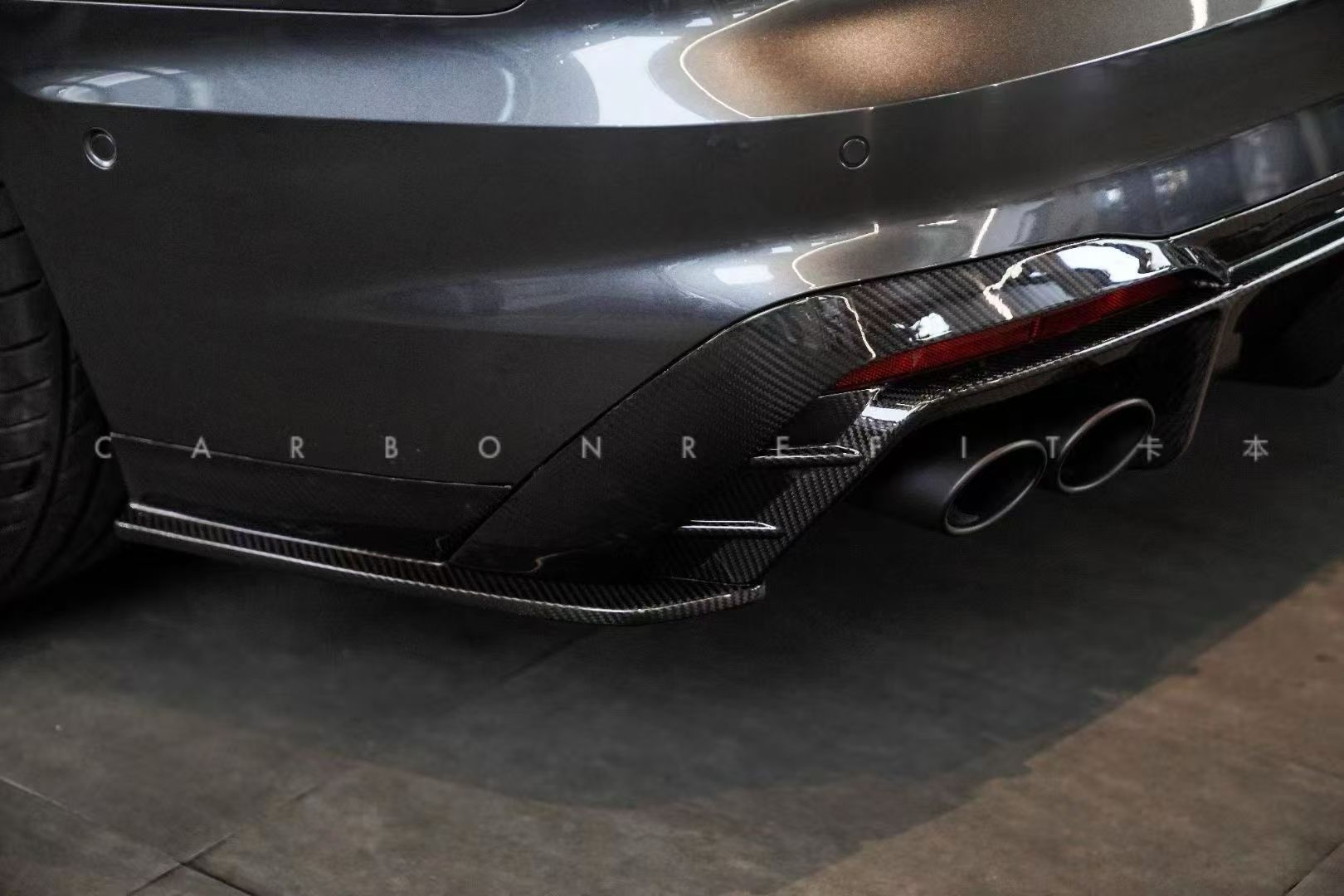 Audi S4 B9.5 2020-ON with Aftermarket Parts - Rear Diffuser & Canards V1 Style Pre-preg Carbon Fiber from Karbel Carbon