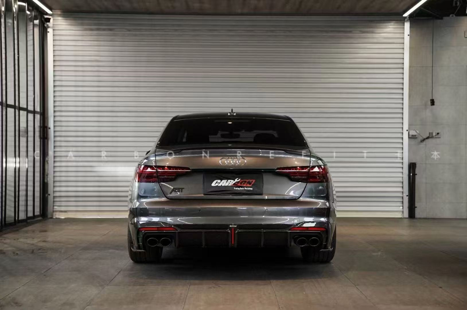 Audi S4 B9.5 2020-ON with Aftermarket Parts - Rear Diffuser & Canards V1 Style Pre-preg Carbon Fiber from Karbel Carbon