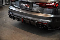 Audi S4 B9.5 2020-ON with Aftermarket Parts - Rear Diffuser & Canards V1 Style Pre-preg Carbon Fiber from Karbel Carbon