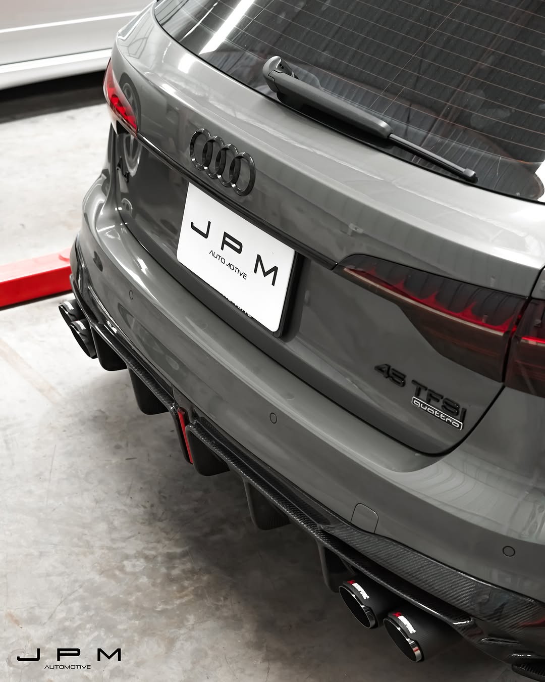 Audi S4 B9.5 2020-ON with Aftermarket Parts - Rear Diffuser & Canards V1 Style Pre-preg Carbon Fiber from Karbel Carbon