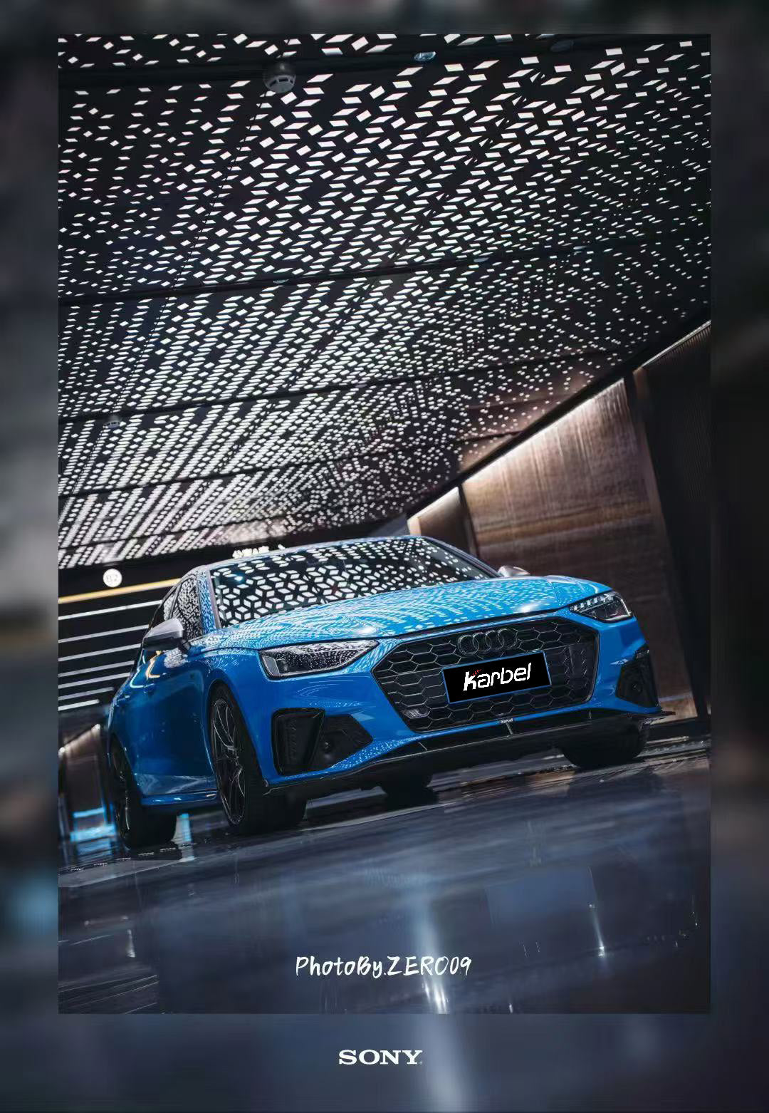 Audi S4 A4 S-line (with s-line bumper, does not fit base model) B9.5 2020-ON with Aftermarket Parts - Front Lip Pre-preg Carbon Fiber from Karbel Carbon