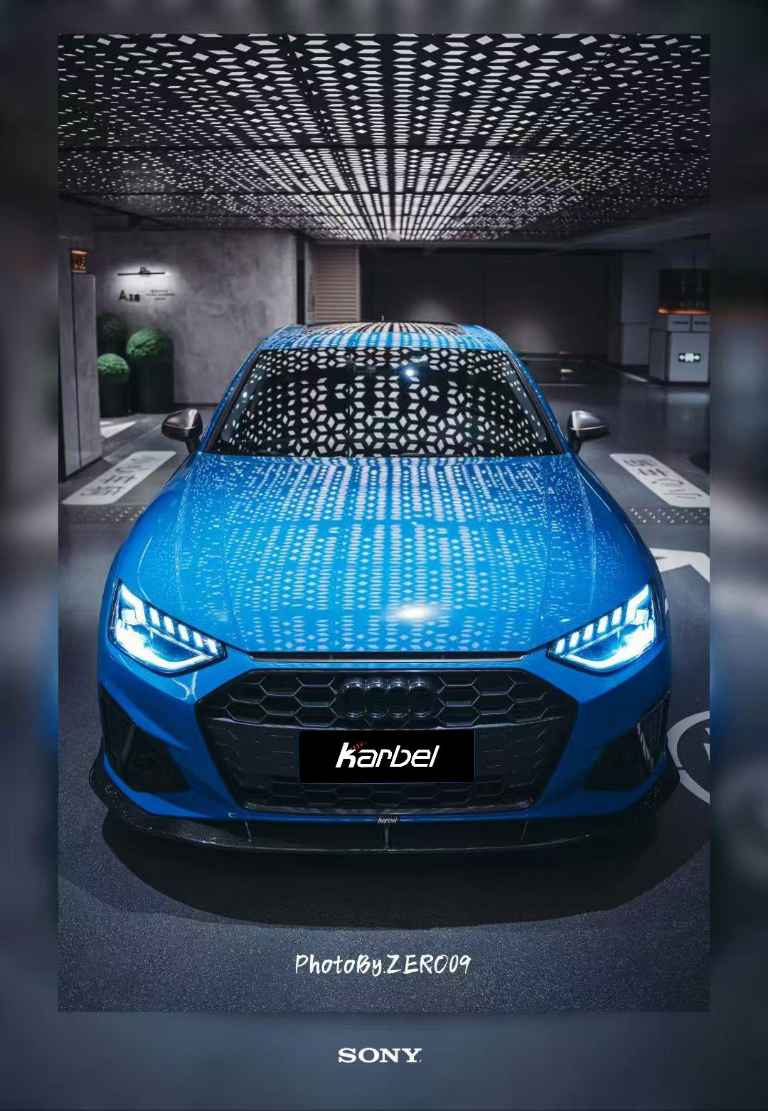 Audi S4 A4 S-line (with s-line bumper, does not fit base model) B9.5 2020-ON with Aftermarket Parts - Front Lip Pre-preg Carbon Fiber from Karbel Carbon